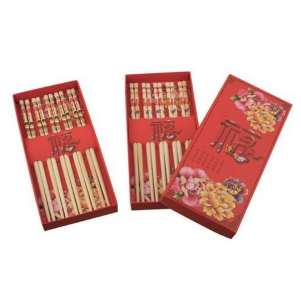 485 Chopsticks 5 Paar Stäbchen Bambus Essstäbchen Holz natur wiederverwendbar
