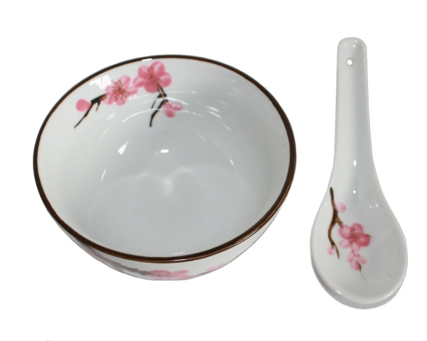 778 Reis Suppe Tee Schale Sakura Soba Bowl Kirschblüte ø 11cm +Löffel
