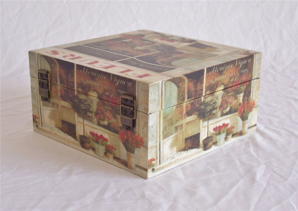 441 Massivholz Geschenk Box Schatzkiste Holzkiste Teebox ca 21x21x11 cm