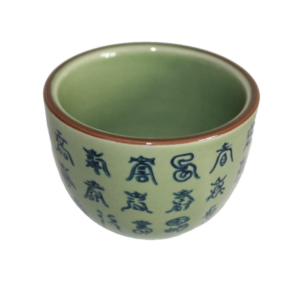 030 Teetasse Celadon grün Keramik Asien Tee Tasse Sake Becher Glas Boule Jade