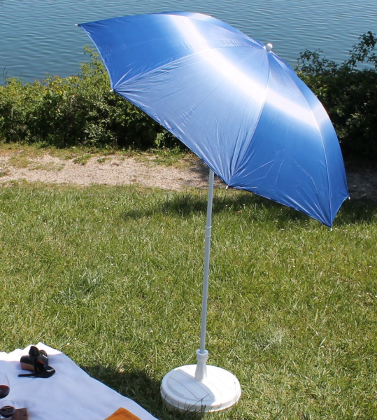 Sonnenschirm 160cm Strandschirm Gartenschirm blau Balkonschirm knickbar Schirmhülle 061