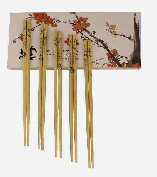 488 Chopsticks 5 Paar Essstäbchen Stäbchen Bambus Holz natur wiederverwendbar