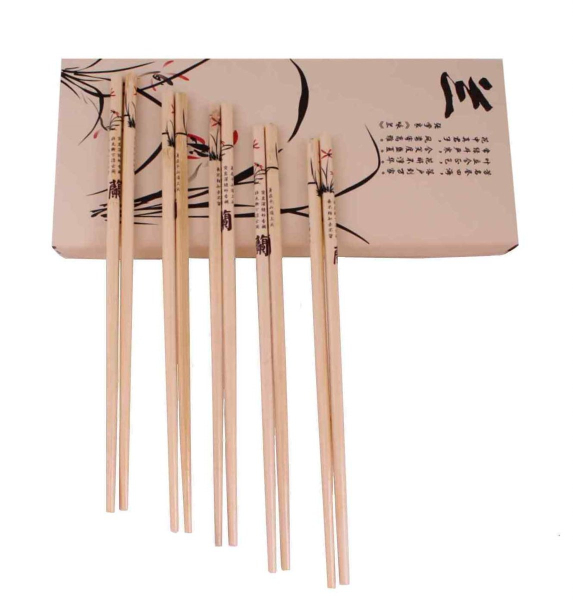 487 Chopsticks 5 Paar Essstäbchen Stäbchen Bambus Holz natur wiederverwendbar