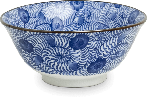 5 Stk Set Japan Reisschalen Matcha Dessert Suppe Müsli Porzellan blau Ø 15 cm, nr 70