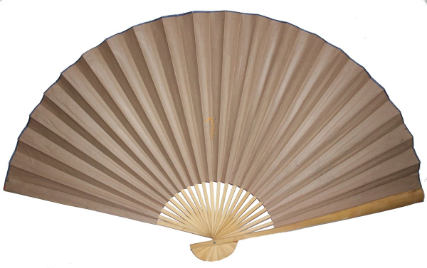 050 Fächer 90/160cm B-Ware Holz Asia Papier Dekogelb Wand Kranich