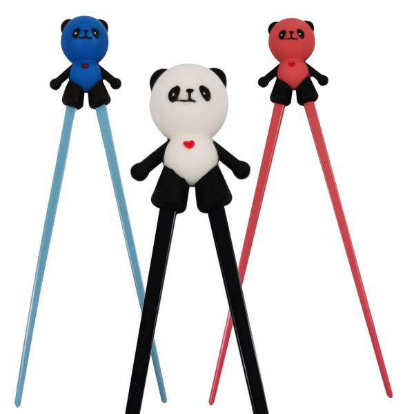 089 Chopsticks 3 Paar Essstäbchen Stäbchen Set Kinder Helfer Panda Bär Family