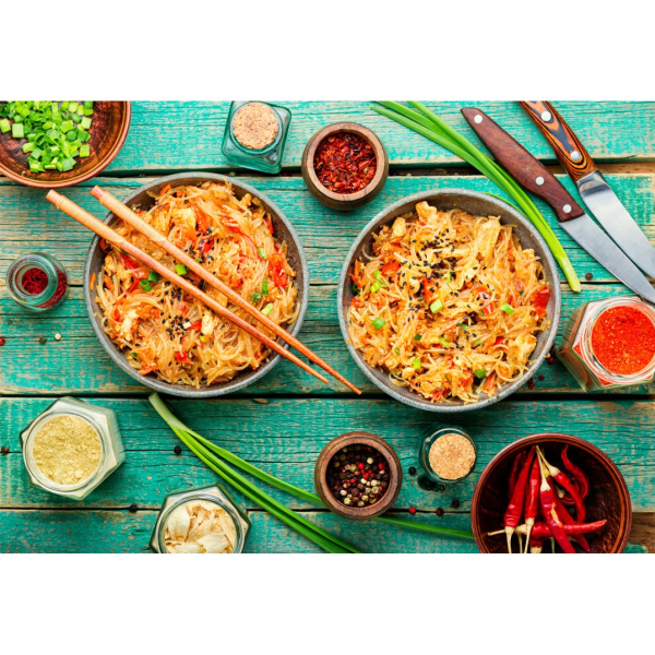 Wok Pfanne 40 cm Ø 16 Zoll runder Boden Carbon Stahl 2 Henkel China Gastronomie Gasherd