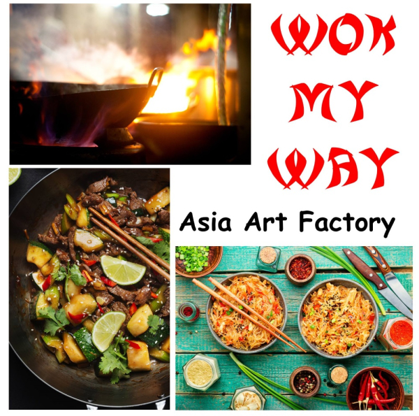 Wok Pfanne 33 cm Ø China Gastronomie rund Boden Carbon Stahl Holzgriff zum Aufhängen Gas Herd Grill
