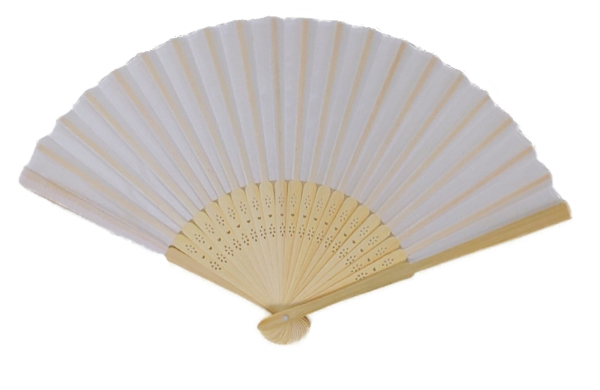 441, 100 Stk Fächer Holzfächer Hand Sommerfächer weiss Nylon Stoff Hochzeitsfächer