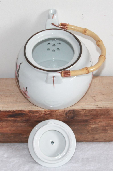 Japanische Teekanne Kanne Kyusu Tee grün Japan Teapot sakura Kirschblüten