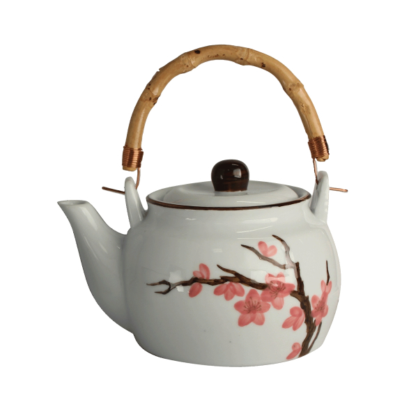 Japanische Teekanne Kanne Kyusu Tee grün Japan Teapot sakura Kirschblüten