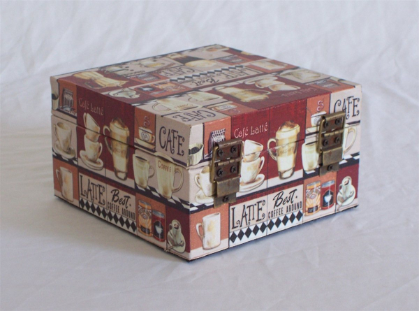 492 Massivholz Box Leinenoptik Schatzkiste Holzkiste Holzbox Truhe 15 x15 x 9 cm