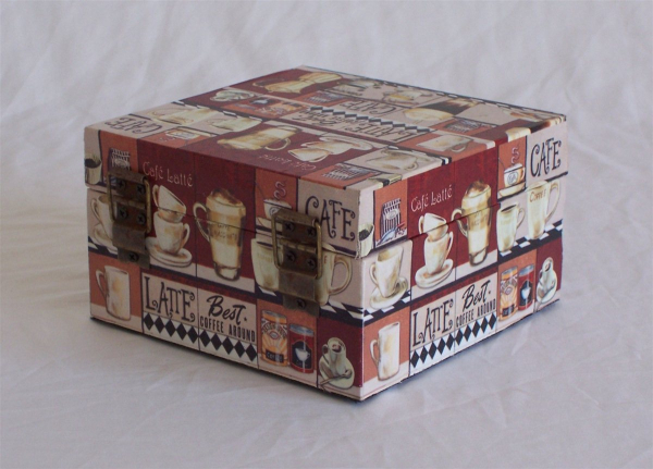 492 Massivholz Box Leinenoptik Schatzkiste Holzkiste Holzbox Truhe 15 x15 x 9 cm