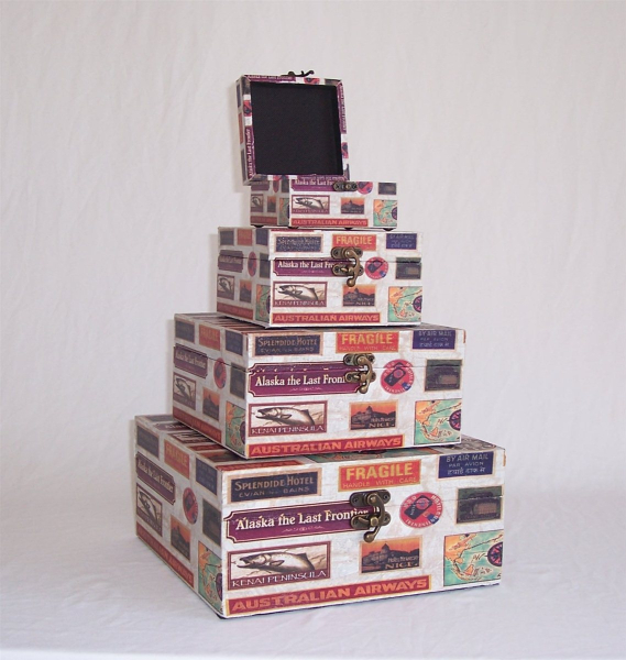 520 Massivholz Box Leinenoptik Schatzkiste Holzkiste Holzbox Truhe 26 x26 x12 cm