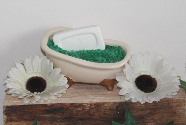 Seifenschale Seife Ablage Schale Zier Mini Badewanne Keramik Antik 