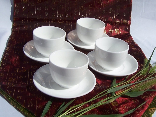 224 Asien Tee Set Teeservice Keramik 10 tlg weiss Teekanne Teetasse Kanne