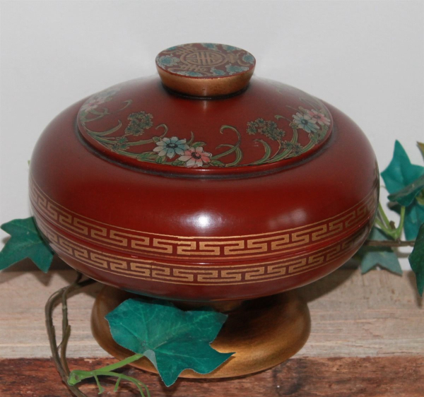 985 China Box Schatulle Schmuckdose Holzdose Asia Holz rot Deckel 1001 Nacht