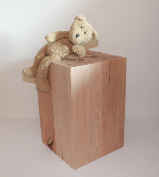 01 Sitzblock Massiv Holz Block Sitzhocker Buche Sitzwürfel 45x30x30 cm