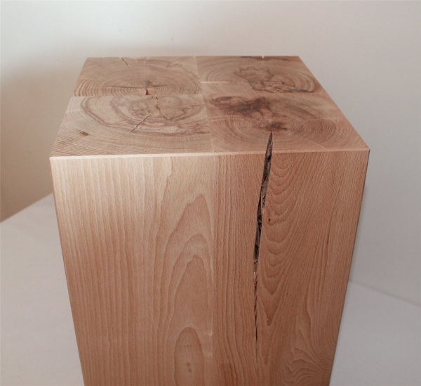 01 Sitzblock Massiv Holz Block Sitzhocker Buche Sitzwürfel 45x30x30 cm