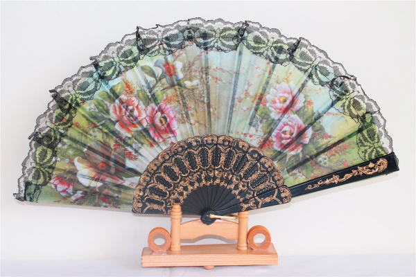 020 Fächer Tanz Deko spanisch Flamenco Hand Wind Blumen
