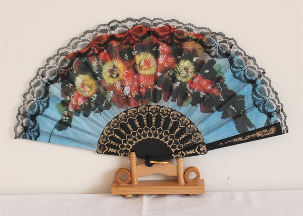 020 Fächer Tanz Deko spanisch Flamenco Hand Wind Blumen