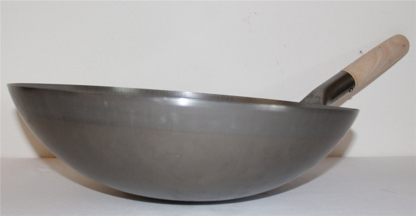 Wok Pfanne 40 cm China Gastronomie runder Boden Gasherd Carbon Stahl