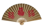 052 Fächer 90 / 160 cm Asia China Dekofächer Wandfächer groß Bambus Papier Holz